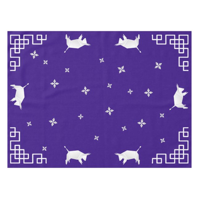 Mantel Oxen y estrellas de Año Nuevo chino (Frente (Horizontal))