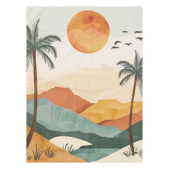 Mantel Paisaje abstracto de Boho (16) (Anverso)