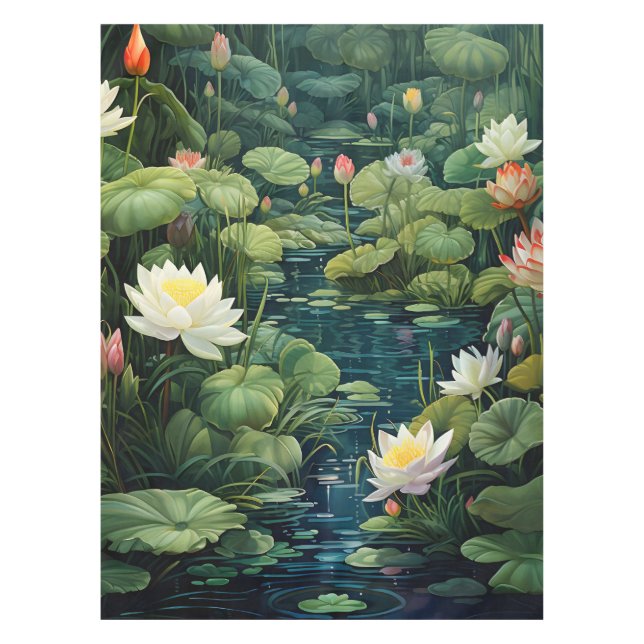 Mantel Paisaje de Nature Lotus Water Lily Pond (Anverso)