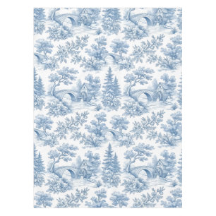 Mantel Paisaje Toile Azul y Blanco Vintage