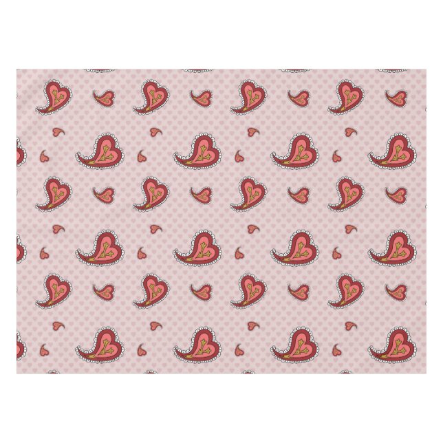 Mantel Paisley Heart Tablecloth (Frente (Horizontal))