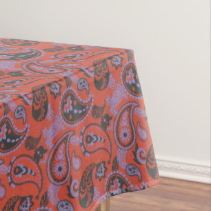 Mantel Paisley Linocut Vivid Naranja Purple