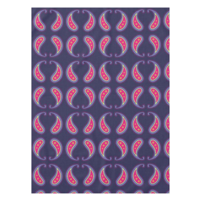 Mantel Paisley morada y rosa (Anverso)