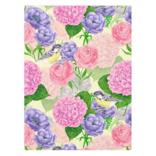 Mantel Pájaro tetón y flores