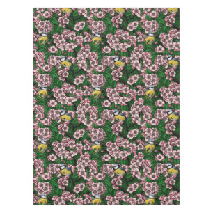 Mantel Pájaros azules en el floreciente cerezo en verde