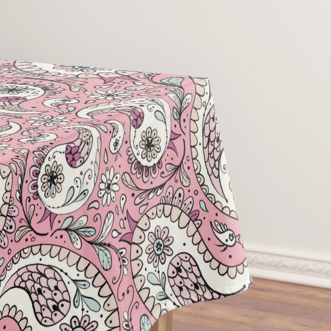 Mantel Pájaros de paisley de rosa bebé (In Situ)