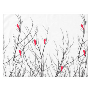 Mantel Pájaros rojos brillantes artísticos en ramas de