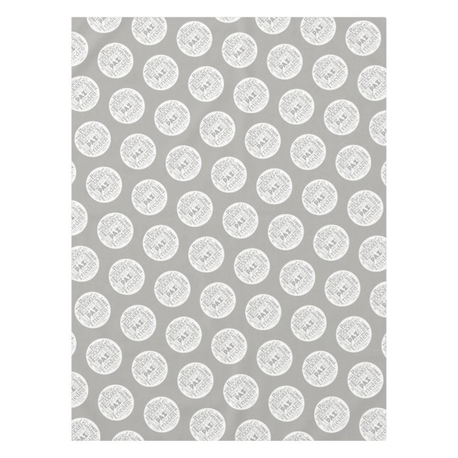 Mantel Palabras de paz en varios idiomas. (Anverso)