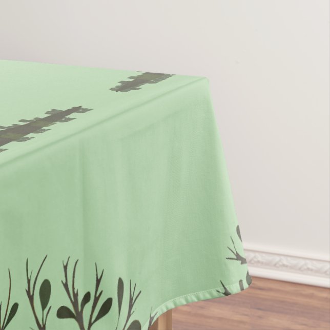 Mantel 🌳 Pale Green Tree of Life Tablecloth (In Situ)