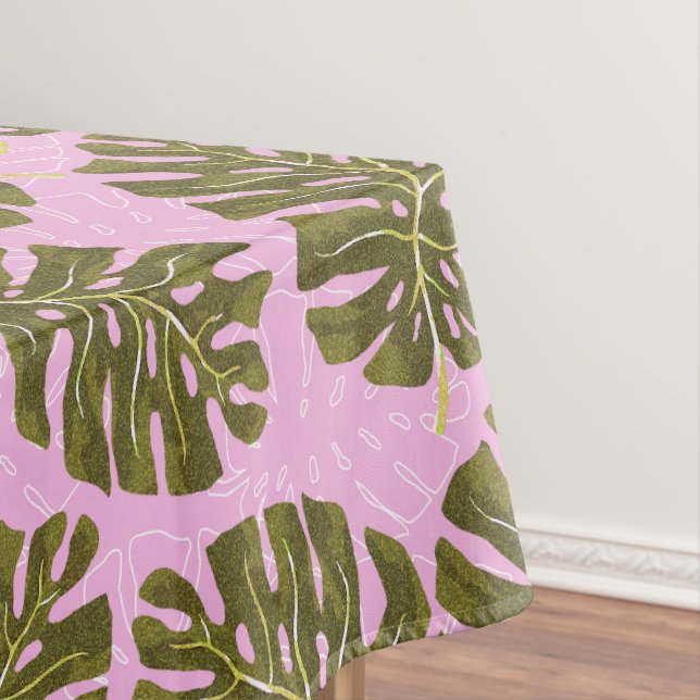 Mantel Palma Tropical Rosa Verde (In Situ)
