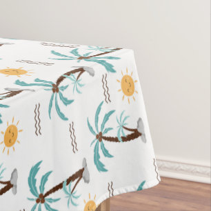Mantel Palma Tropical Sol Teal Turquesa