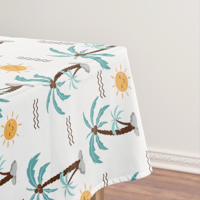 Mantel Palma Tropical Sol Teal Turquesa (In Situ)