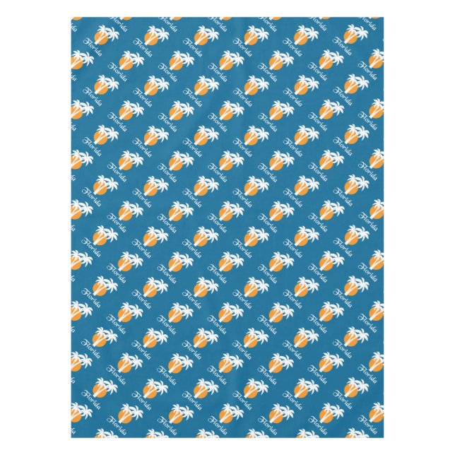 Mantel Palmeras y sol naranja (Anverso)