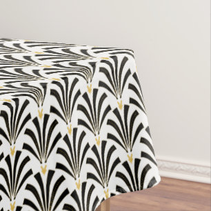Mantel Palmettos negros y blancos del art déco de los