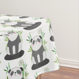 Mantel Panda blanco y negro lindo en patrón de bambú