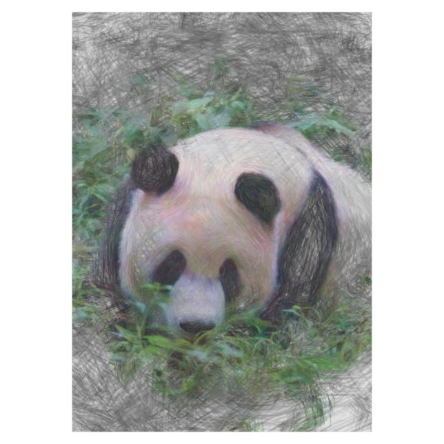 Mantel panda de animales artísticos (Anverso)
