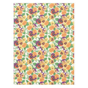 Mantel Pansies en blanco roto