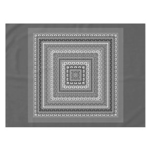 Mantel Pañuelo cuadrado blanco y negro con ornamento étni