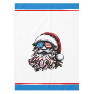 Mantel Papá Noel navideño patriótico/americano