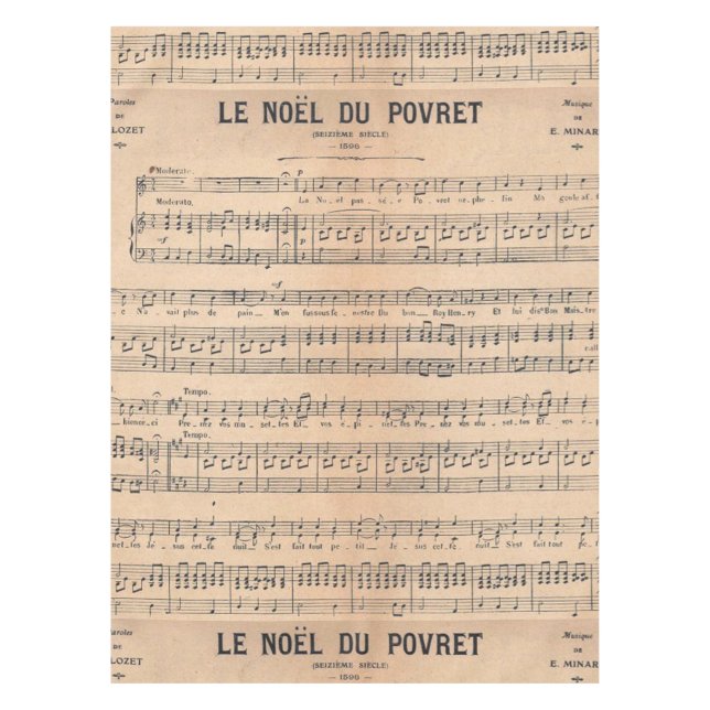 Mantel Papel francés de hoja de música clásica del (Anverso)