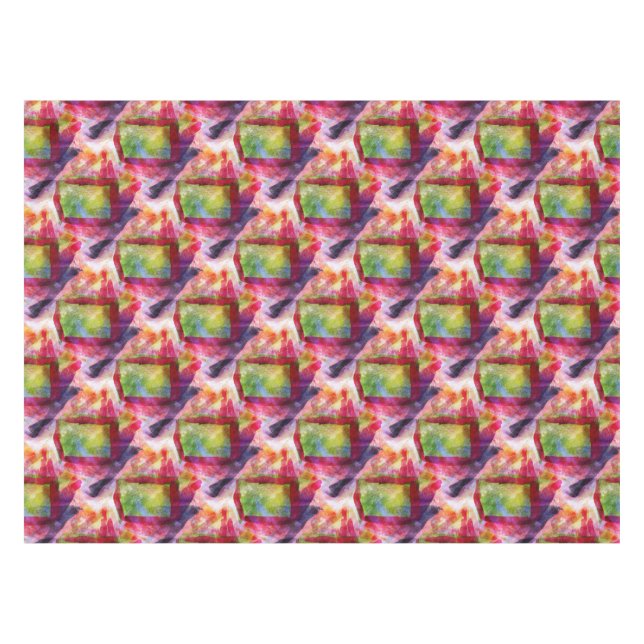 Mantel Papel pintado verde, rojo abstracto (Frente (Horizontal))