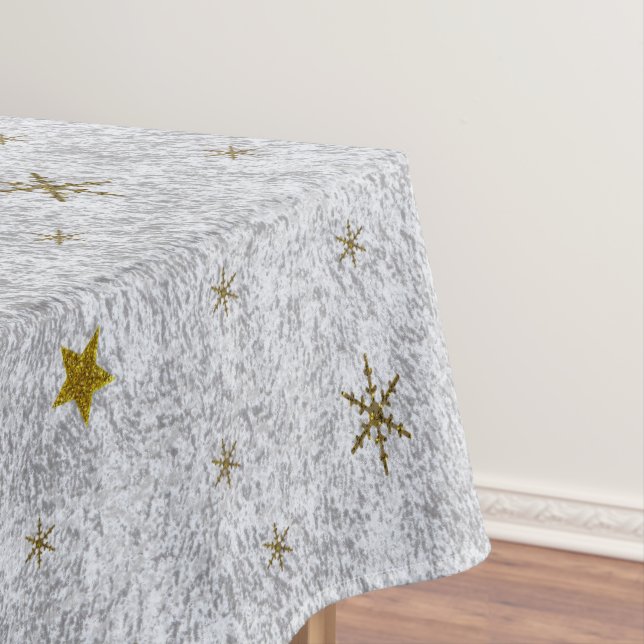 Mantel Papel plateado abstracto con estrellas doradas, lu (In Situ)
