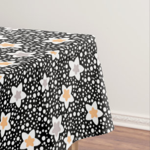 Mantel Paquetes de polka negros y blancos retro con estre