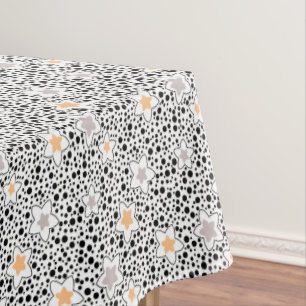 Mantel Paquetes de polka negros y blancos retro con estre