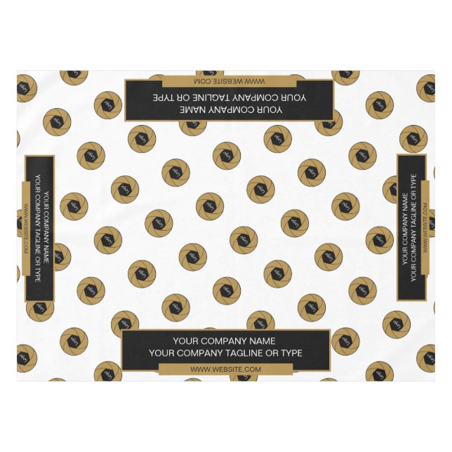 Mantel para feria comercial 52"X70" Logo Dorado Bl (Frente (Horizontal))
