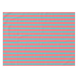 Mantel para Mesa Coral con líneas Turquesa