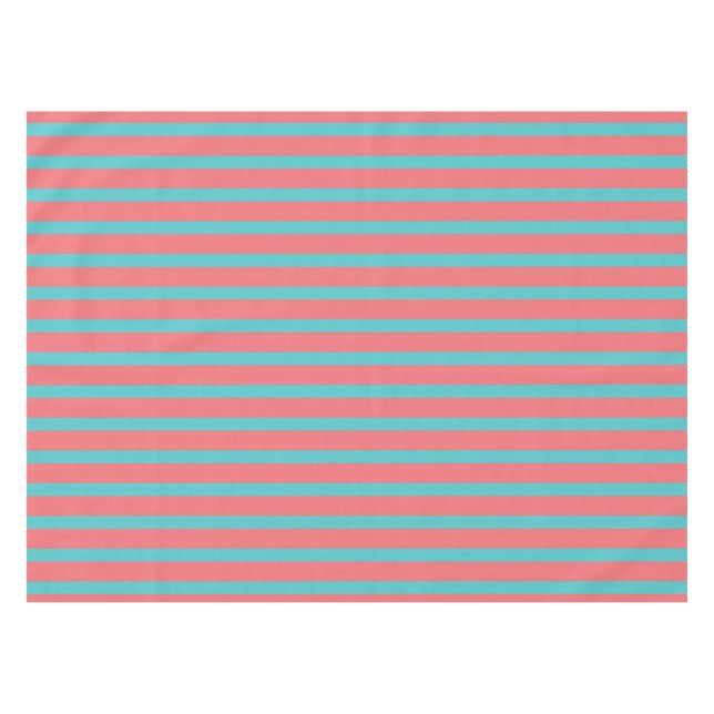Mantel para Mesa Coral con líneas Turquesa (Frente (Horizontal))
