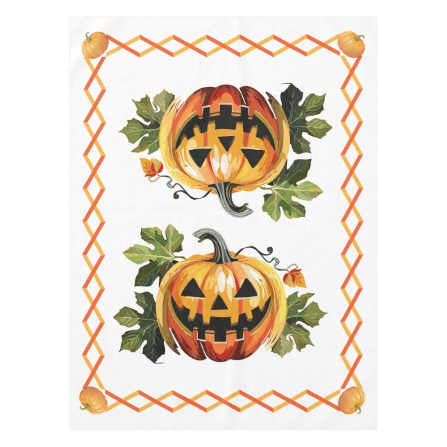 Mantel Parche de calabaza de Halloween (Anverso)