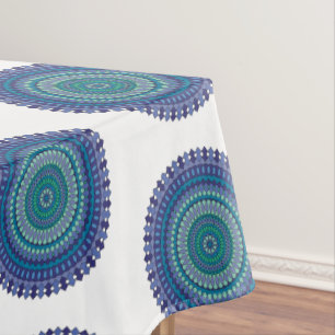 Mantel Partido de cumpleaños verde azul Mandala