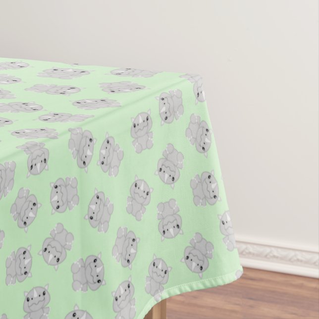 Mantel Partido del Cumpleaños del Rinoceronte Verde (In Situ)