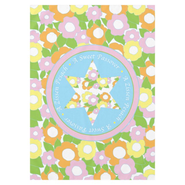 Mantel Pascua 60" x 84" Tabletas "A Sweet Passover" (Anverso)