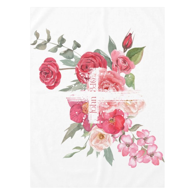 Mantel Pascua/Cruz/Juan3:16/Jesús (Anverso)