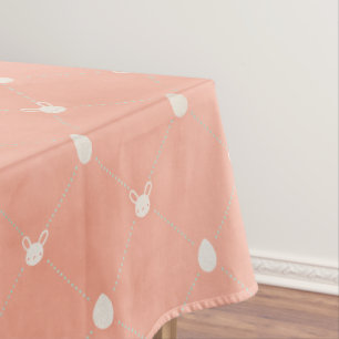 Mantel Pastel de huevos de conejo vintage mínimo Pascua