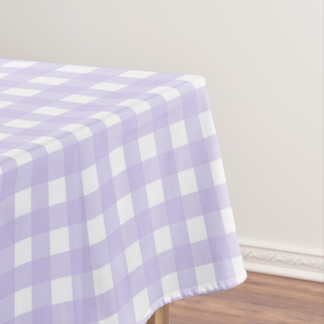 Mantel Pastel Lavender Gingham Cheques Tablecloth (In Situ)