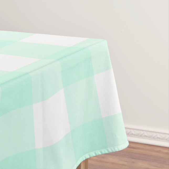 Mantel Pastel Mint Green Plaid Pattern Easter (In Situ)