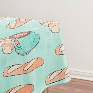 Mantel Pasteles franceses y capuchino Azul Pastel