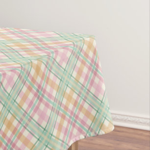 Mantel pasteles rosados de menta de bonito tartán plaid