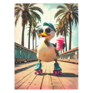 Mantel Pato Retro Divertido de Verano con Patines