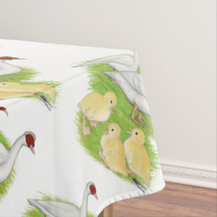 Mantel Patos Familia de Almizclera Blanca