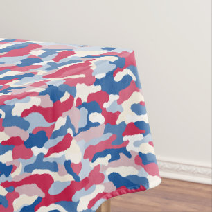 Mantel Patriótico del Camuflaje Rojo, Blanco y Azul