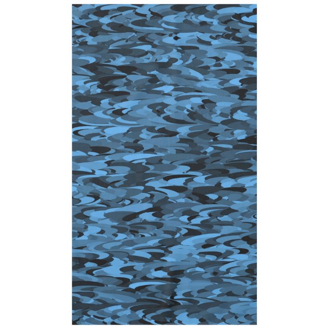 Mantel Patrón abstracto azul negro (Anverso)
