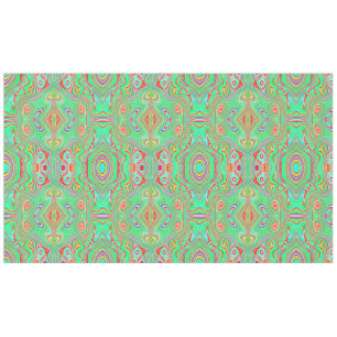 Mantel Patrón abstracto de naranja y verde lima retro