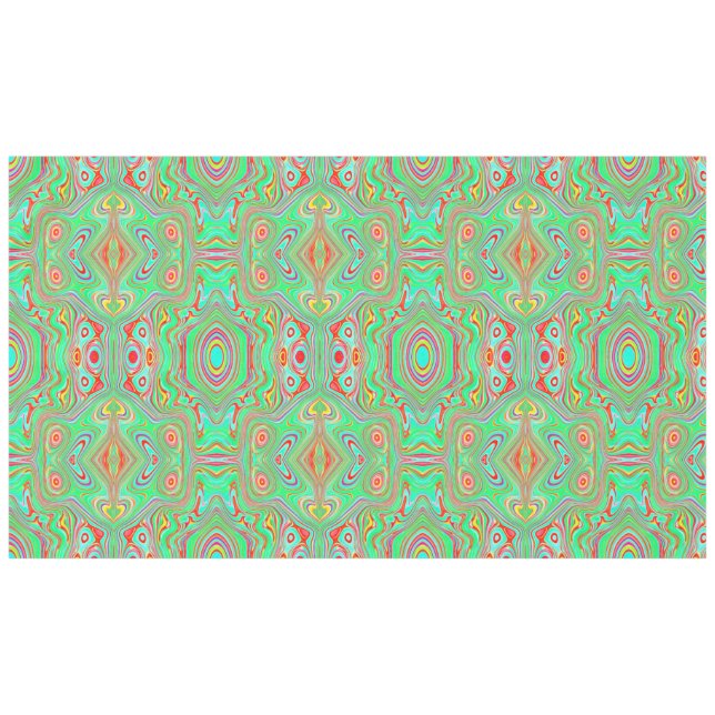 Mantel Patrón abstracto de naranja y verde lima retro (Frente (Horizontal))