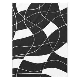 Mantel patrón abstracto moderno en blanco y negro