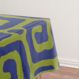 Mantel Patrón abstracto verde oliva y azul