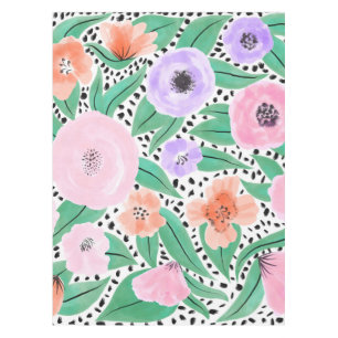 Mantel Patrón acuarela de puntos de polka morado rojo